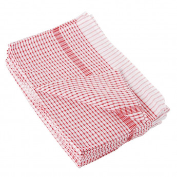 Vogue Wonderdry Red Tea Towels (Pack of 10) - Click to Enlarge
