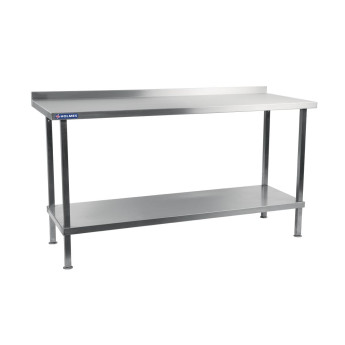Holmes Stainless Steel Wall Table with Upstand 600(D)mm - Click to Enlarge