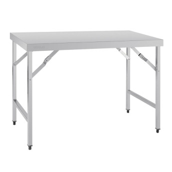 Vogue Stainless Steel Folding Table 600(D)mm - Click to Enlarge