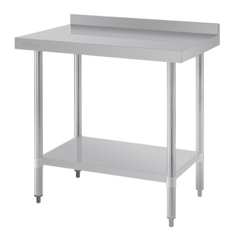 Vogue Stainless Steel Prep Table with Upstand 900mm - Click to Enlarge