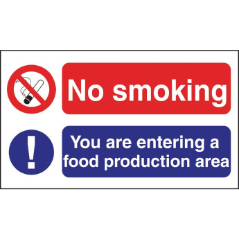 Vogue No Smoking Food Production Sign - Click to Enlarge