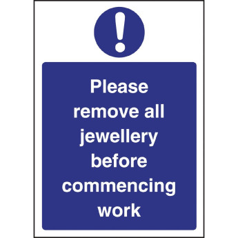 Vogue Remove Jewellery Sign - Click to Enlarge