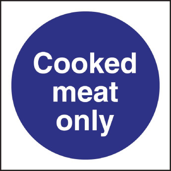 Vogue Cooked Meat Only Sign - Click to Enlarge