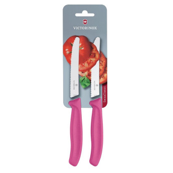 Victorinox 2 Piece Serrated Tomato/Utility Knife (Blister Pack) 11cm - Pink - Click to Enlarge