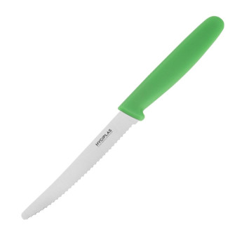 Hygiplas Serrated Tomato Knife Green 10cm - Click to Enlarge