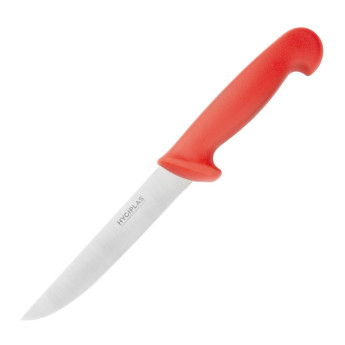 Hygiplas Stiff Blade Boning Knife Red 15cm - Click to Enlarge