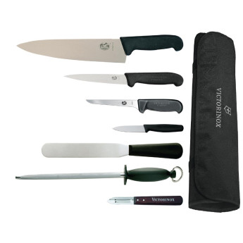 Victorinox 25cm Chefs Knife with Hygiplas and Vogue Knife Set - Click to Enlarge