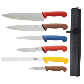 Hygiplas Colour Coded Chefs Knife Set with Wallet - Click to Enlarge