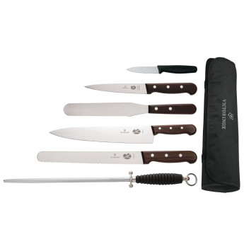 Victorinox 6 Piece Rosewood Knife Set with 20cm Chefs Knife with Wallet - Click to Enlarge