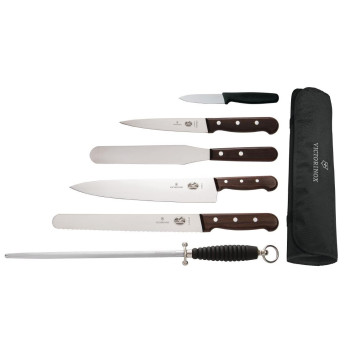 Victorinox 6 Piece Rosewood Knife Set with 25cm Chefs Knife with Wallet - Click to Enlarge