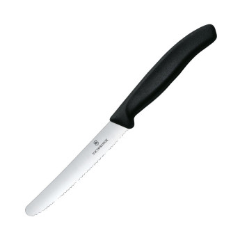 Tomato/Utility Knife, Serrated Edge 11cm Black - Click to Enlarge