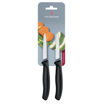 Victorinox Pointed Tip Paring Knife 8cm Black (Pack of 2) - Click to Enlarge