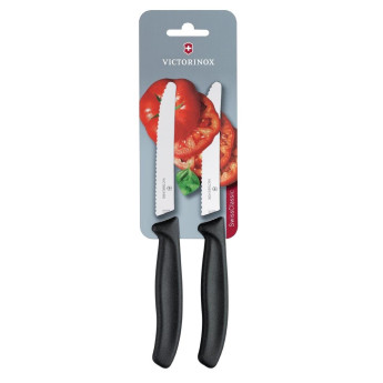 Victorinox Serrated Tomato/Utility Knife 11cm Black (Pack of 2) - Click to Enlarge
