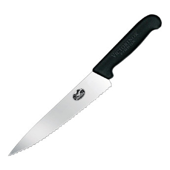 Victorinox Fibrox Serrated Carving Knife 19cm - Click to Enlarge