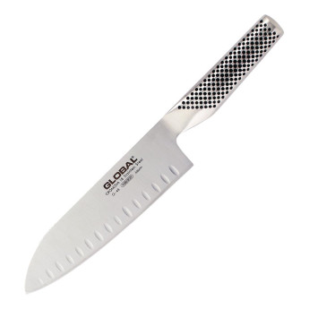 Global G 48 Santoku Fluted Knife 18cm - Click to Enlarge