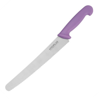 Hygiplas Serrated Pastry Knife Purple - 10" - Click to Enlarge