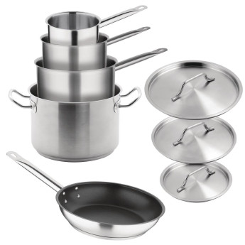 Vogue Cook Like A Pro 5-Piece Stainless Steel Induction Cookware Set - Click to Enlarge