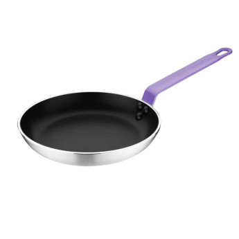 Hygiplas Non-Stick Teflon Aluminium Platinum Plus Frying Pan with Purple Handle 200mm - Click to Enlarge