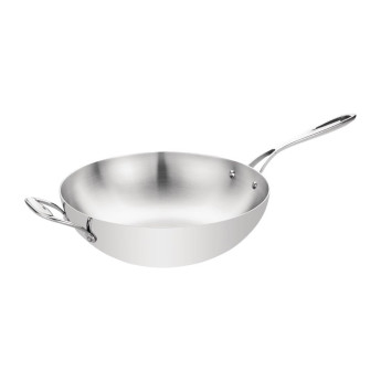 Vogue Tri Wall Wok Flat Base 300mm - Click to Enlarge