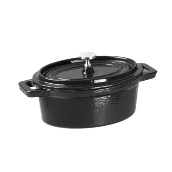 Vogue Cast Iron Oval Mini Pot Black - Click to Enlarge