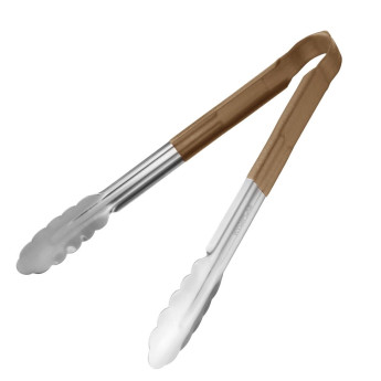 Hygiplas Colour Coded Brown Serving Tongs 300mm - Click to Enlarge