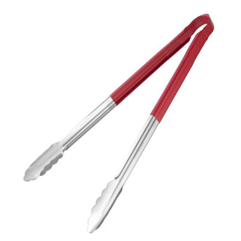 Hygiplas Colour Coded Serving Tong Red 405mm - Click to Enlarge