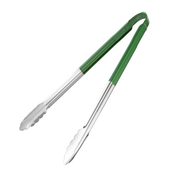 Hygiplas Colour Coded Serving Tong Green 405mm - Click to Enlarge