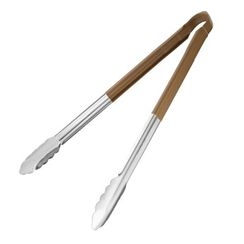 Hygiplas Colour Coded Serving Tong Brown 405mm - Click to Enlarge
