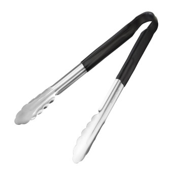Hygiplas Colour Coded Black Serving Tongs 300mm - Click to Enlarge