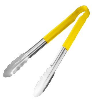 Hygiplas Colour Coded Yellow Serving Tongs 300mm - Click to Enlarge