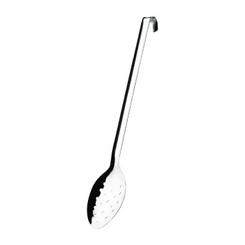 Vogue Long Perforated Spoon with Hook 16" - Click to Enlarge