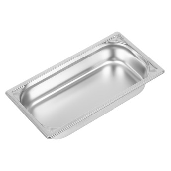 Vogue Heavy Duty Stainless Steel 1/3 Gastronorm Pan 65mm - Click to Enlarge