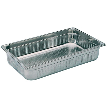 Matfer Bourgeat Stainless Steel Perforated 1/1 Gastronorm Pan 100mm - Click to Enlarge