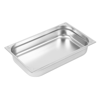 Vogue Heavy Duty Stainless Steel 1/1 Gastronorm Pan 100mm - Click to Enlarge