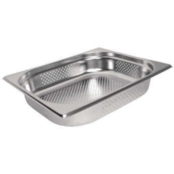 Vogue Stainless Steel Perforated 1/2 Gastronorm Pan 100mm - Click to Enlarge