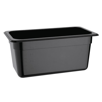Vogue Polycarbonate 1/3 Gastronorm Container 150mm Black - Click to Enlarge