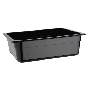 Vogue Polycarbonate 1/2 Gastronorm Container 100mm Black - Click to Enlarge