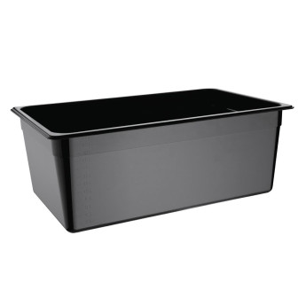 Vogue Polycarbonate 1/1 Gastronorm Container 200mm Black - Click to Enlarge