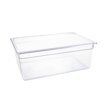 Vogue Polycarbonate 1/1 Gastronorm Container 200mm Clear - Click to Enlarge