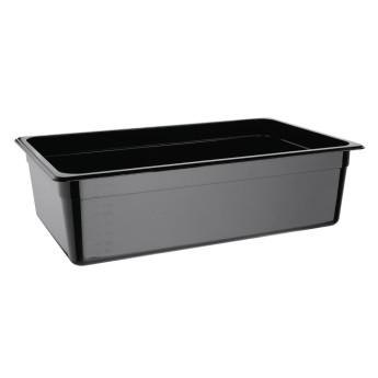 Vogue Polycarbonate 1/1 Gastronorm Container 150mm Black - Click to Enlarge