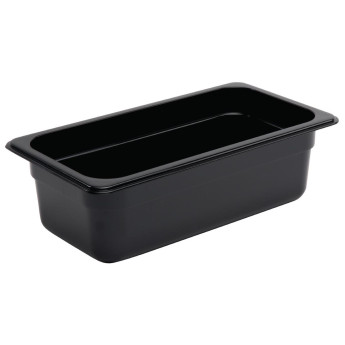 Vogue Polycarbonate 1/3 Gastronorm Container 100mm Black - Click to Enlarge