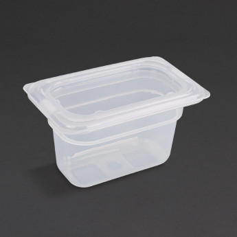 Vogue Polypropylene 1/9 Gastronorm Container with Lid 100mm (Pack of 4) - Click to Enlarge