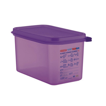 Araven Allergen Polypropylene 1/4 Gastronorm Food Storage Container Purple 4.3L - Click to Enlarge