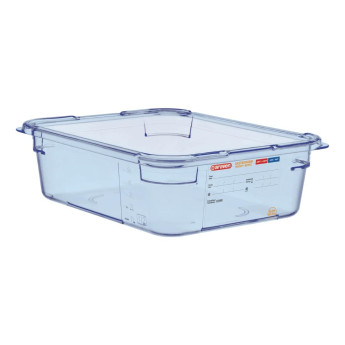 Araven ABS Food Storage Container Blue GN 1/2 100mm - Click to Enlarge