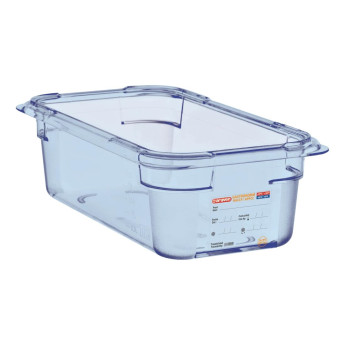 Araven ABS Food Storage Container Blue GN 1/4 100mm - Click to Enlarge