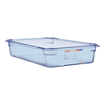 Araven ABS Food Storage Container Blue GN 1/1 100mm - Click to Enlarge