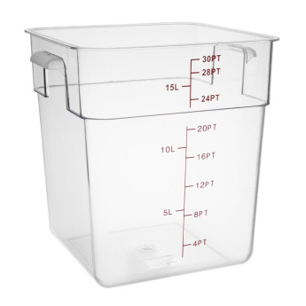 Hygiplas Polycarbonate Square Storage Container 15Ltr - Click to Enlarge