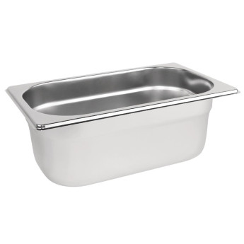 Vogue Stainless Steel 1/4 Gastronorm Pan 100mm - Click to Enlarge
