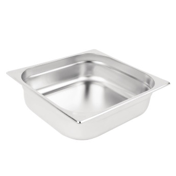 Vogue Stainless Steel 2/3 Gastronorm Pan 100mm - Click to Enlarge