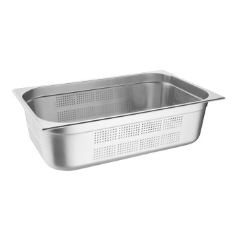 Vogue Stainless Steel Perforated 1/1 Gastronorm Pan 150mm - Click to Enlarge